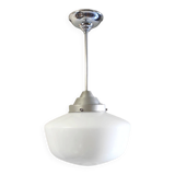 Suspension style Bauhaus globe opaline XL diam. 30cm - début XXeme