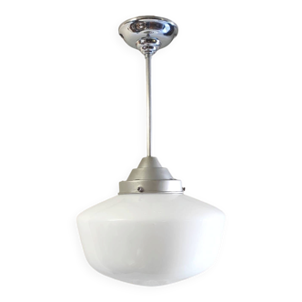 Bauhaus style opaline globe pendant light XL diameter 30cm - early 20th century