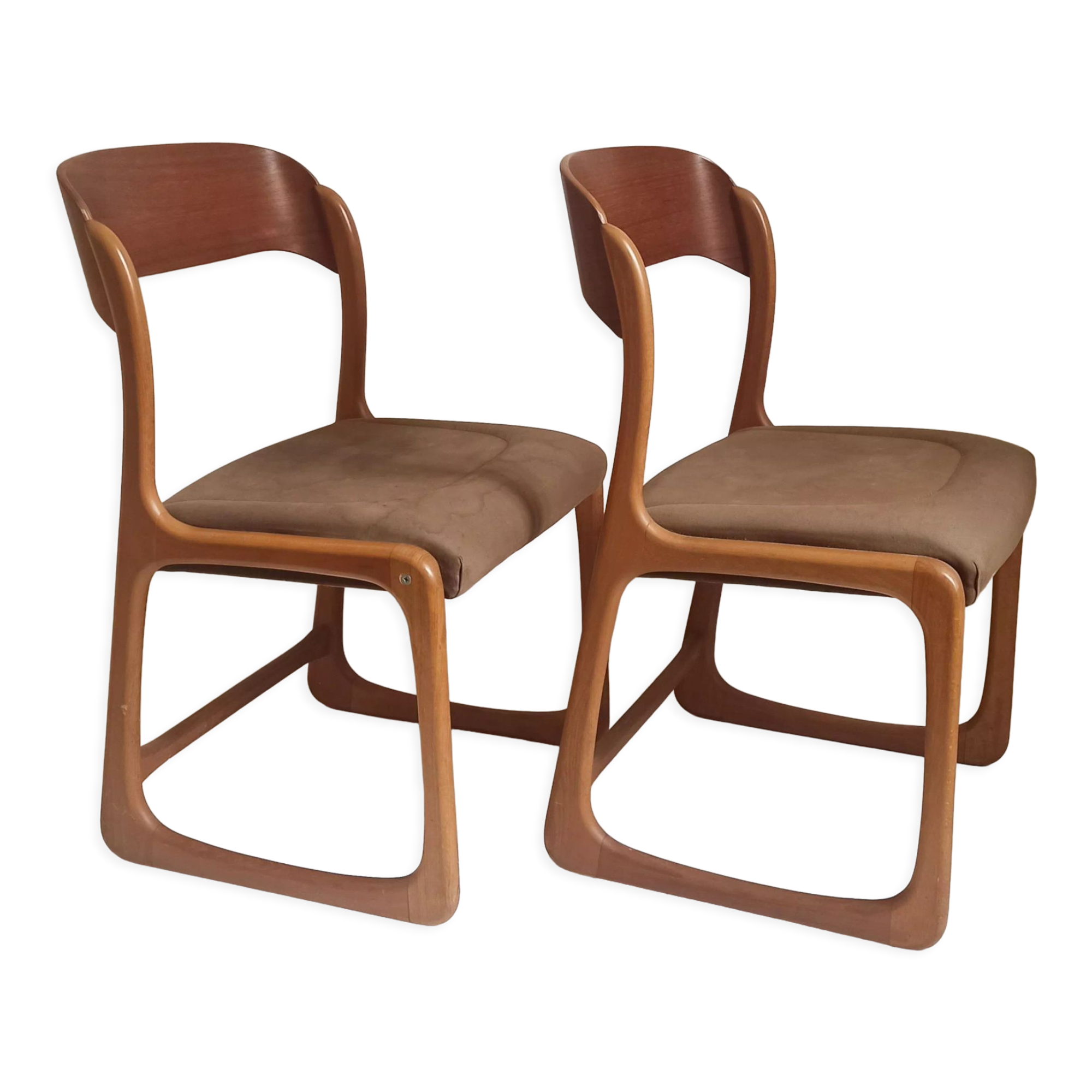 Pair of chairs Baumann sled feet 60s