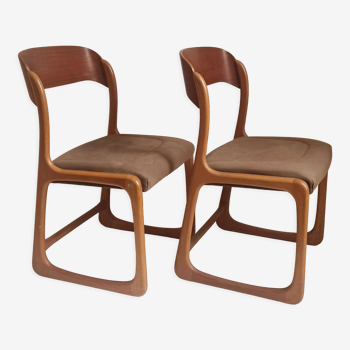 Paire de chaises Baumann pieds traineau années 60