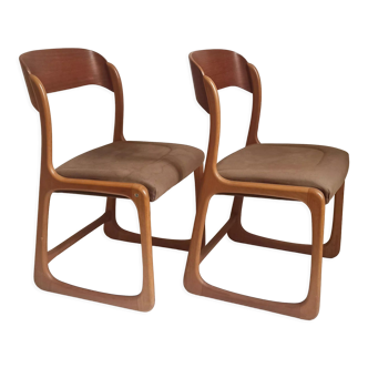 Pair of chairs Baumann sled feet 60s