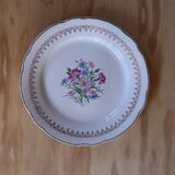 4 plates with central floral pattern and gold liseret Digoin & Sarreguemine