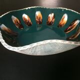 Scarified free-form tripod ceramic cup 50s /60