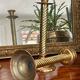 Pair of twisted brass column candle holders