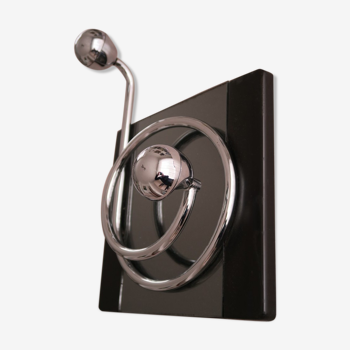 Porte-Manteau mural spirale inox chrome sur miroir bords résine