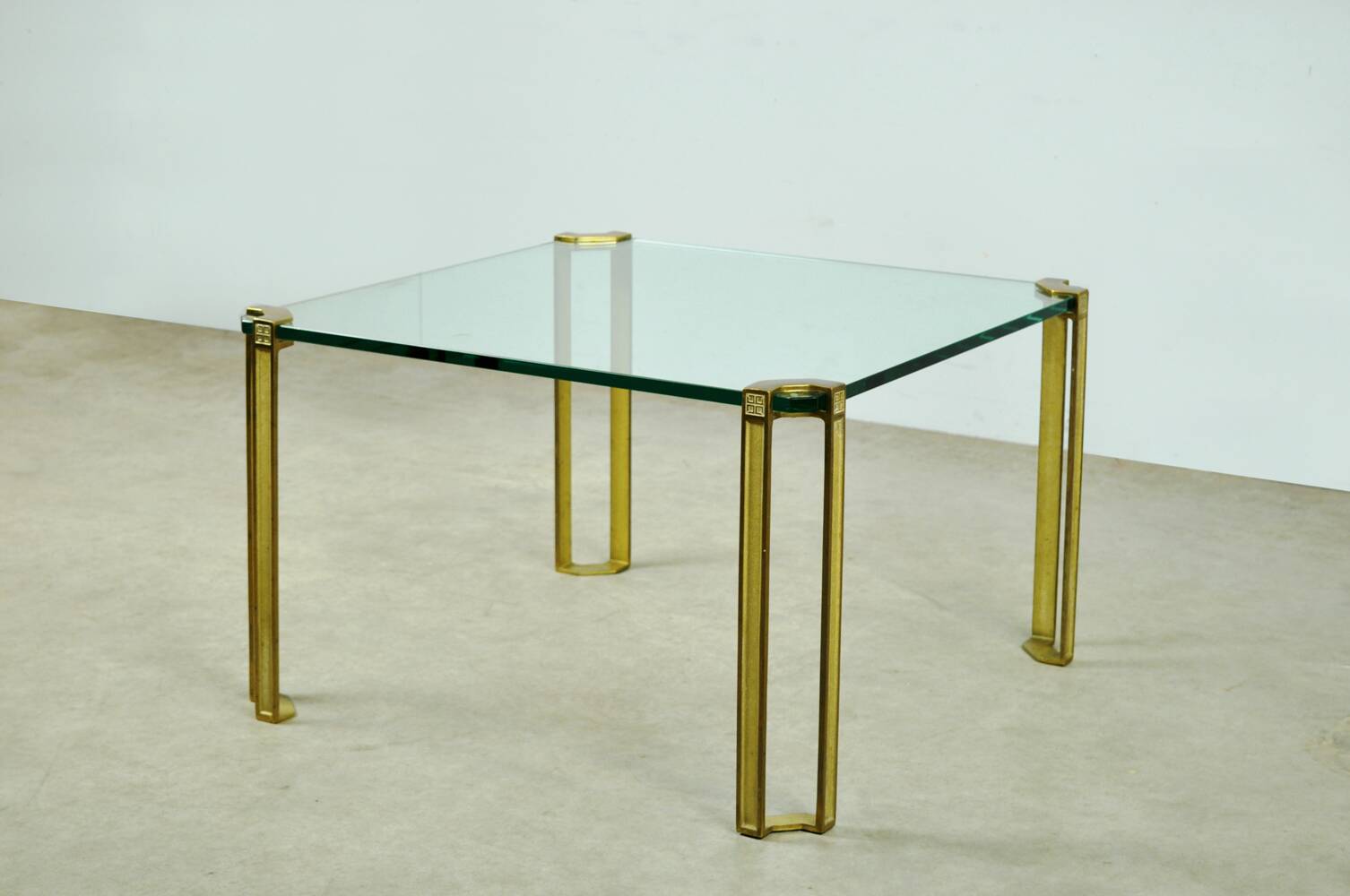 GLASS & BRASS coffee table by Peter Ghyczy, 1970s