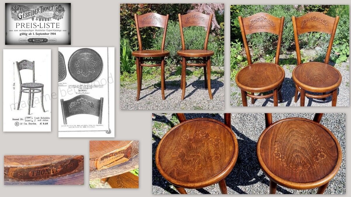 Pair of chairs Thonet 1905-1910 ca