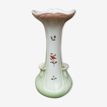 Vase ancien Fives Lille motif Coquelicots