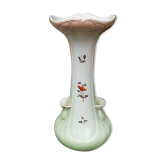 Vase ancien Fives Lille motif Coquelicots