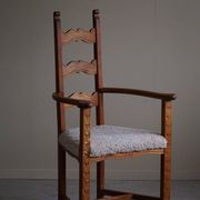 Classic Oak Armchair with Lambswool Upholstery, Mid-Century Danish, 1950s