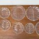 Vintage Swedish glass plates Eden by Lars Hellsten for Orrefors, 1970s, set of 13.