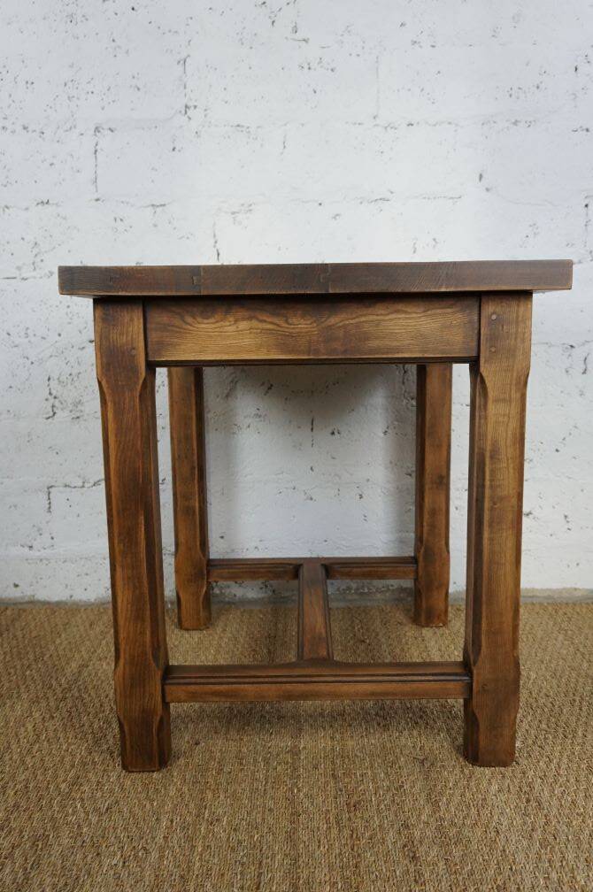 vintage solid oak bistro bar table from the 50s and 60s, restored