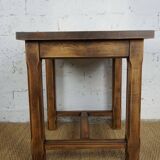 vintage solid oak bistro bar table from the 50s and 60s, restored