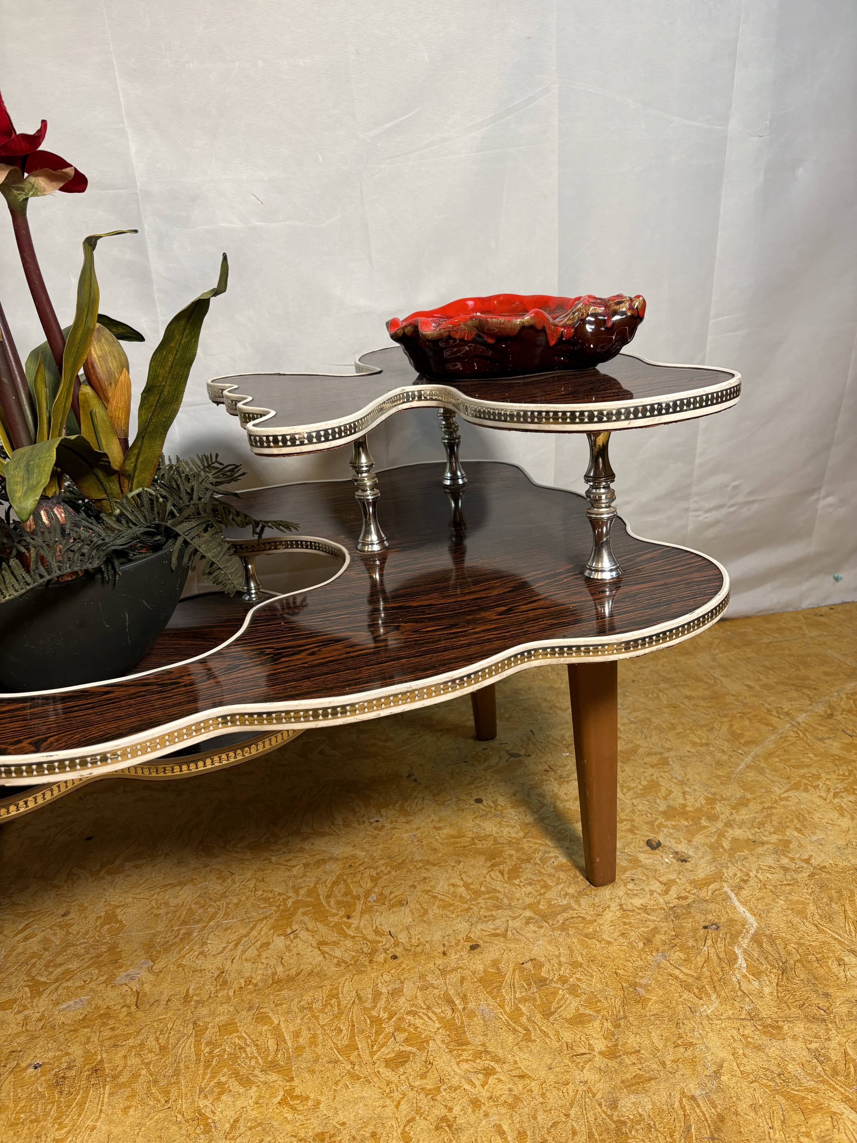 Mid-Century Retro Vintage Tiered Coffee Table / Plant Stand 1960  Formica