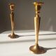 Pair of Scandinavian candlesticks solid brass vintage 60/70s
