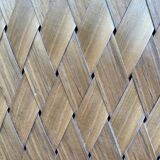 Bar and stools in rattan and chestnut