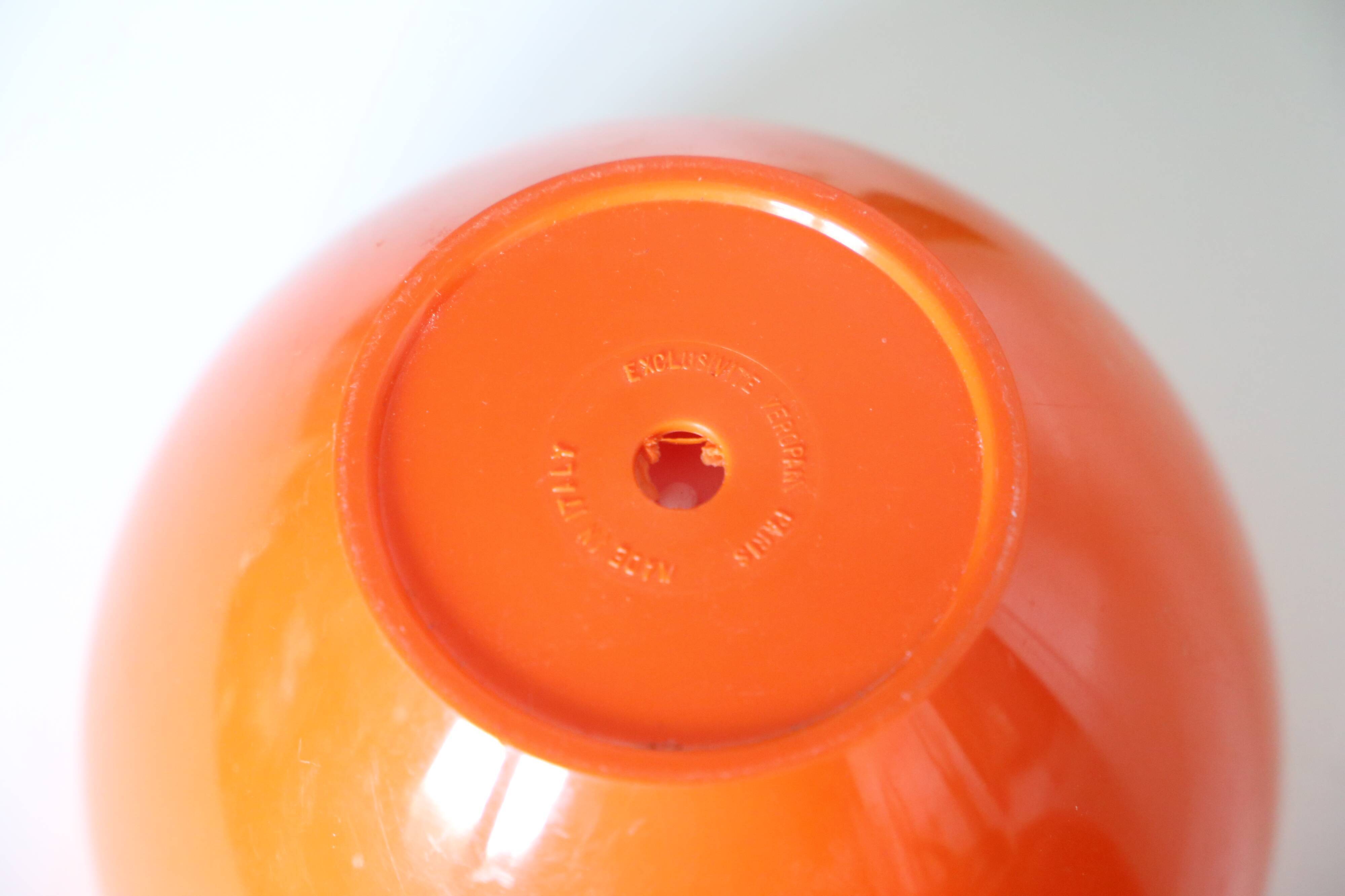 Orange ice bucket, vintage