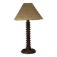 Lampe de table moderniste française en bois tourné dans le style de Charles Dudouyt, années 1930-1950