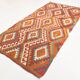 Red & Green Tribal Handmade Turkish Kilim Rug, 163x316Cm