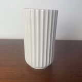 White ribbed Lyngby vase, design Michael Bang