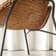 Sculptural lounge chair in rattan and metal, 1960s