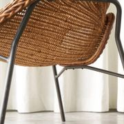 Sculptural lounge chair in rattan and metal, 1960s