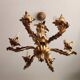 Vintage Hollywood Regency 6 light Chandelier gilded Italy Florence 1950-60