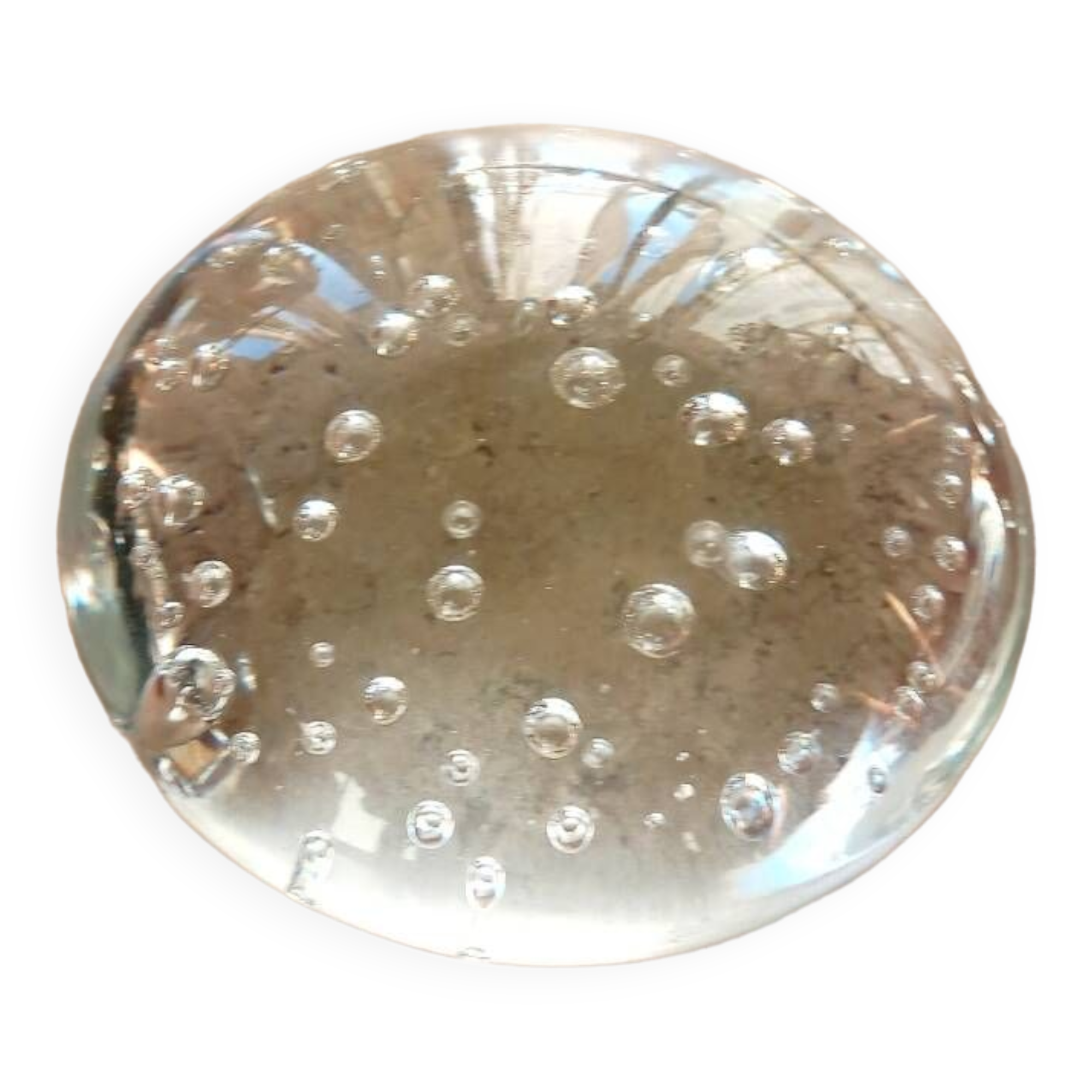 Bubble glass paperweight