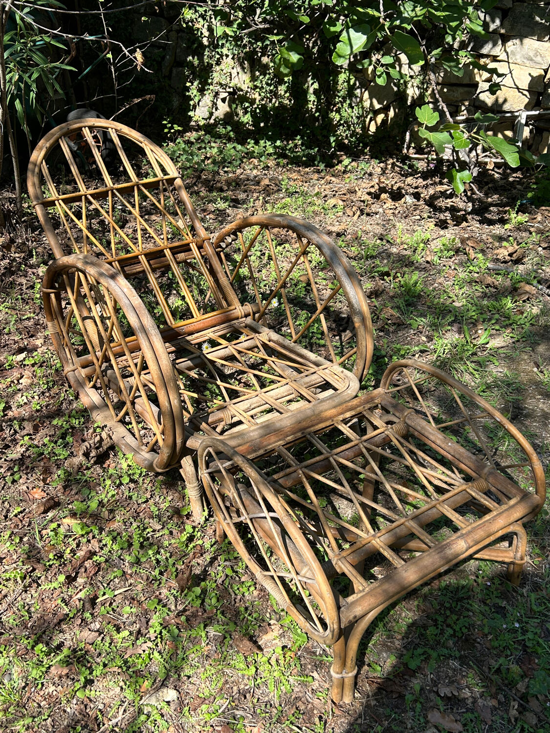 Chaise longue rotin Audoux & Minnet
