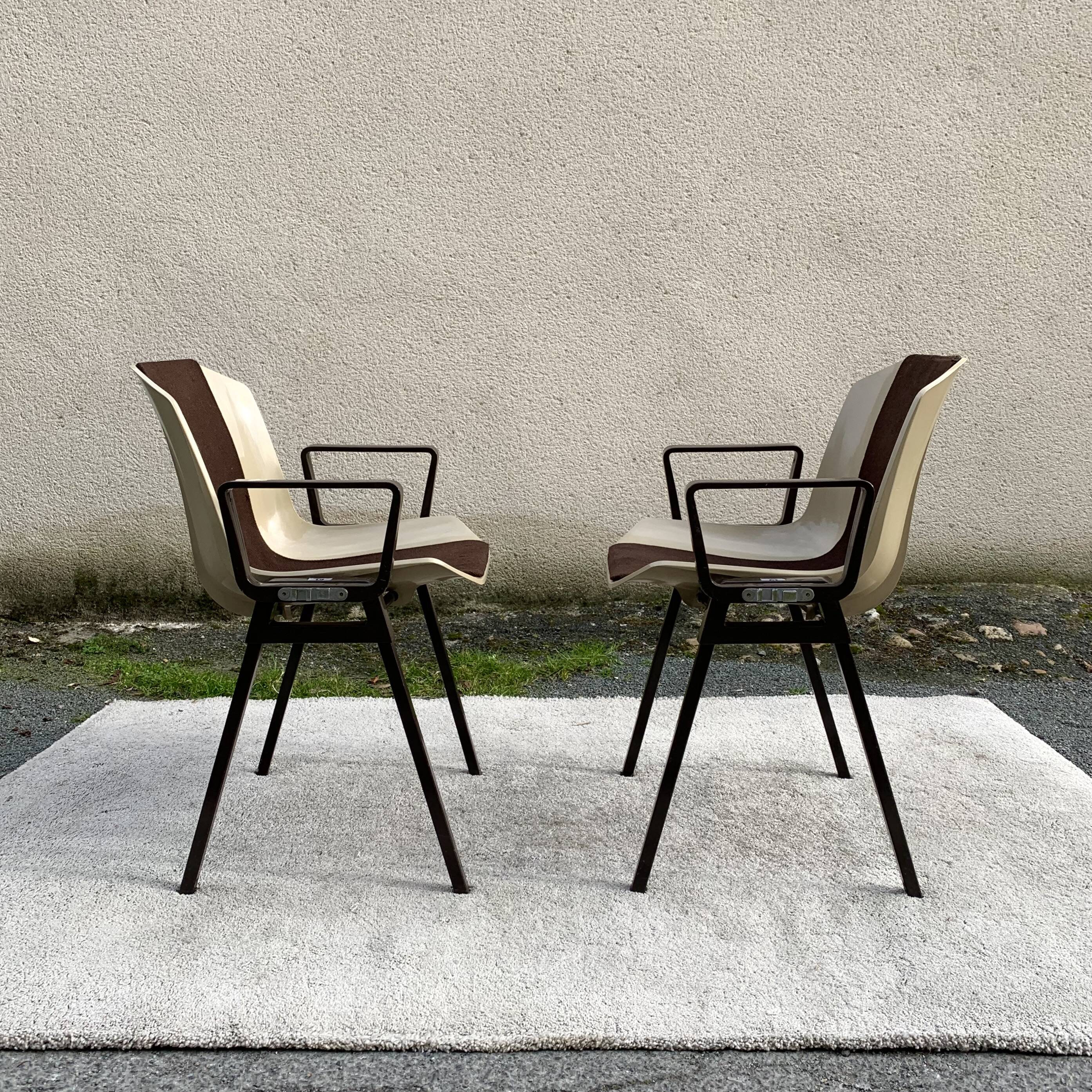 Set of 6 Albert Jacob / Grofillex bridge armchairs 1970