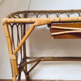 Rattan desk and chair for children