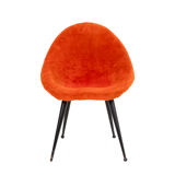 Black lay metal egg-shaped chair, 1950s