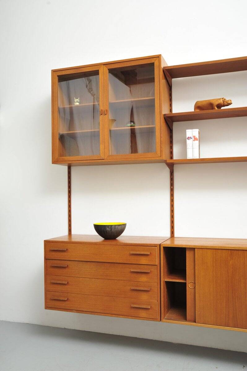 Danish teak wall unit by Kai Kristiansen for Feldballes Møbelfabrik