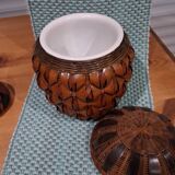 Woven wicker pot