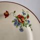 Set of 12 old flat plates with flower decorations - Salins