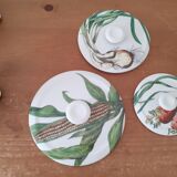 Set of three porcelain pots and pans from Paris- Aluminite Frugier