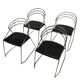 4 chaises minimalistes en fil d'acier chromé, années 80