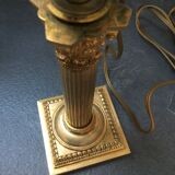 Golden bronze Corinthian column lamp