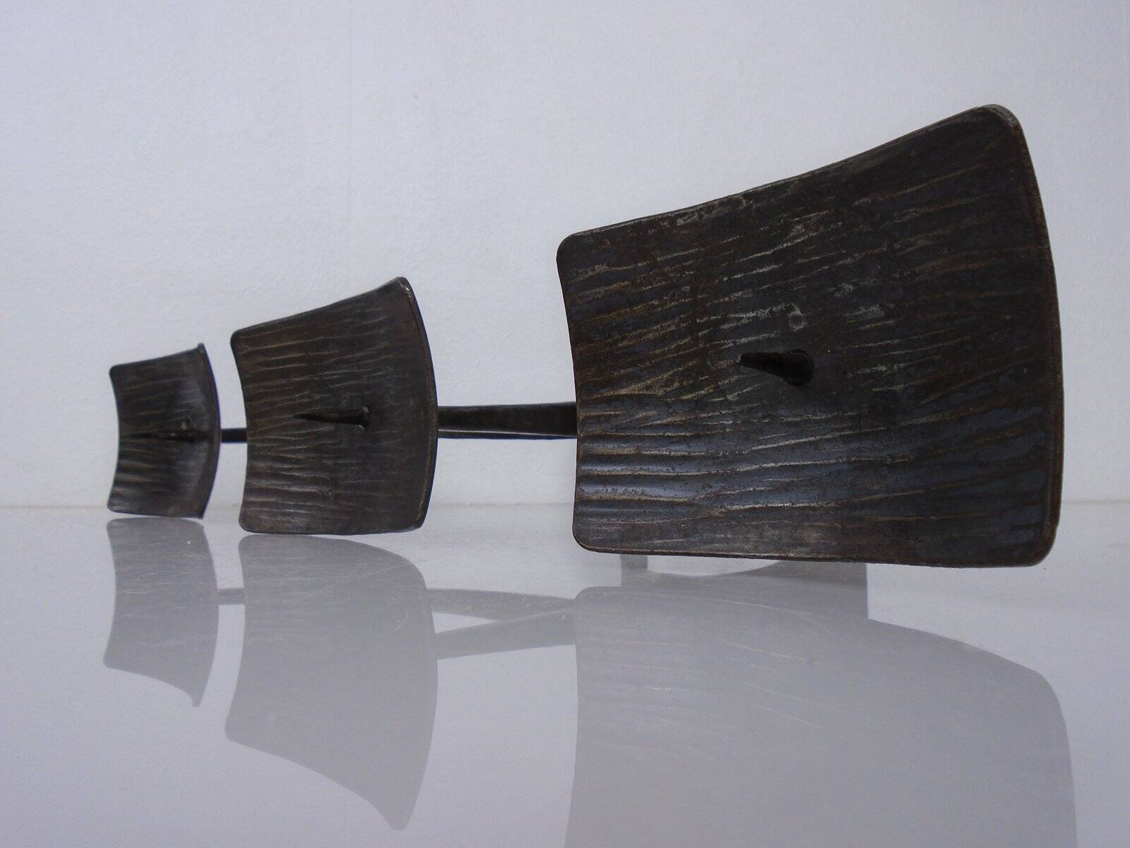 German Brutalist Iron Candleholder, 1960s