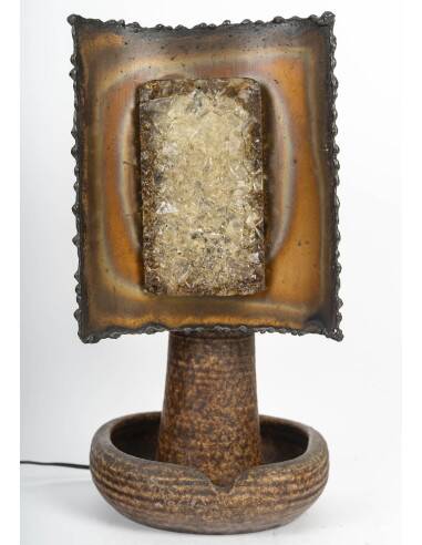 Accolay ceramic and metal table lamp, 20th century.