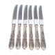 6 SFAM silver metal knives St Louis XVI