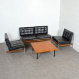 Suite of 4 low chairs or sofa 1950 vintage