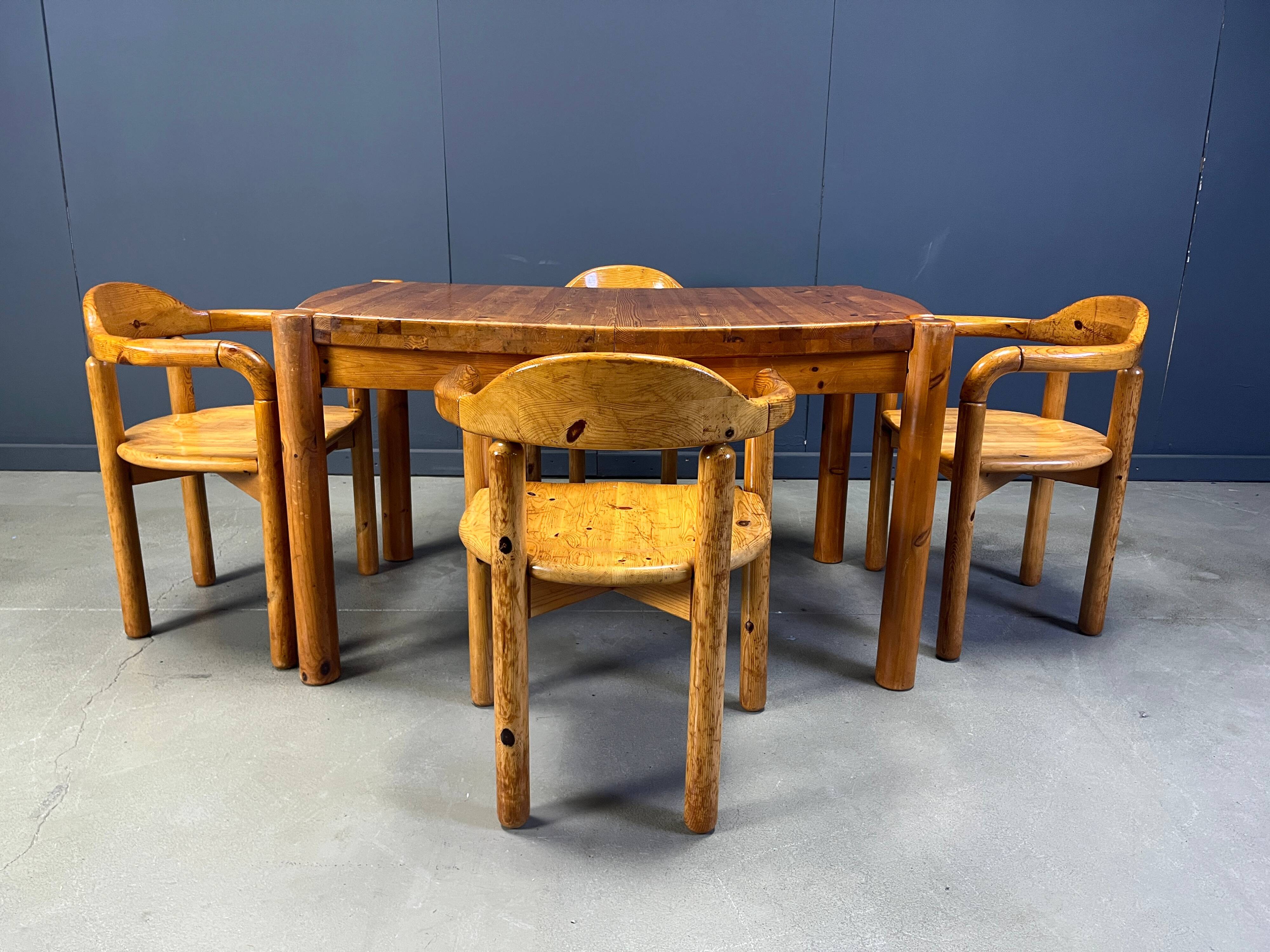 CJ Rosengaarden pine wood dining set - set of 5 - 1970s