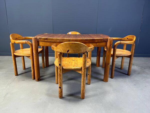 Ensemble de salle à manger en pin CJ Rosengaarden - ensemble de 5 - années 1970