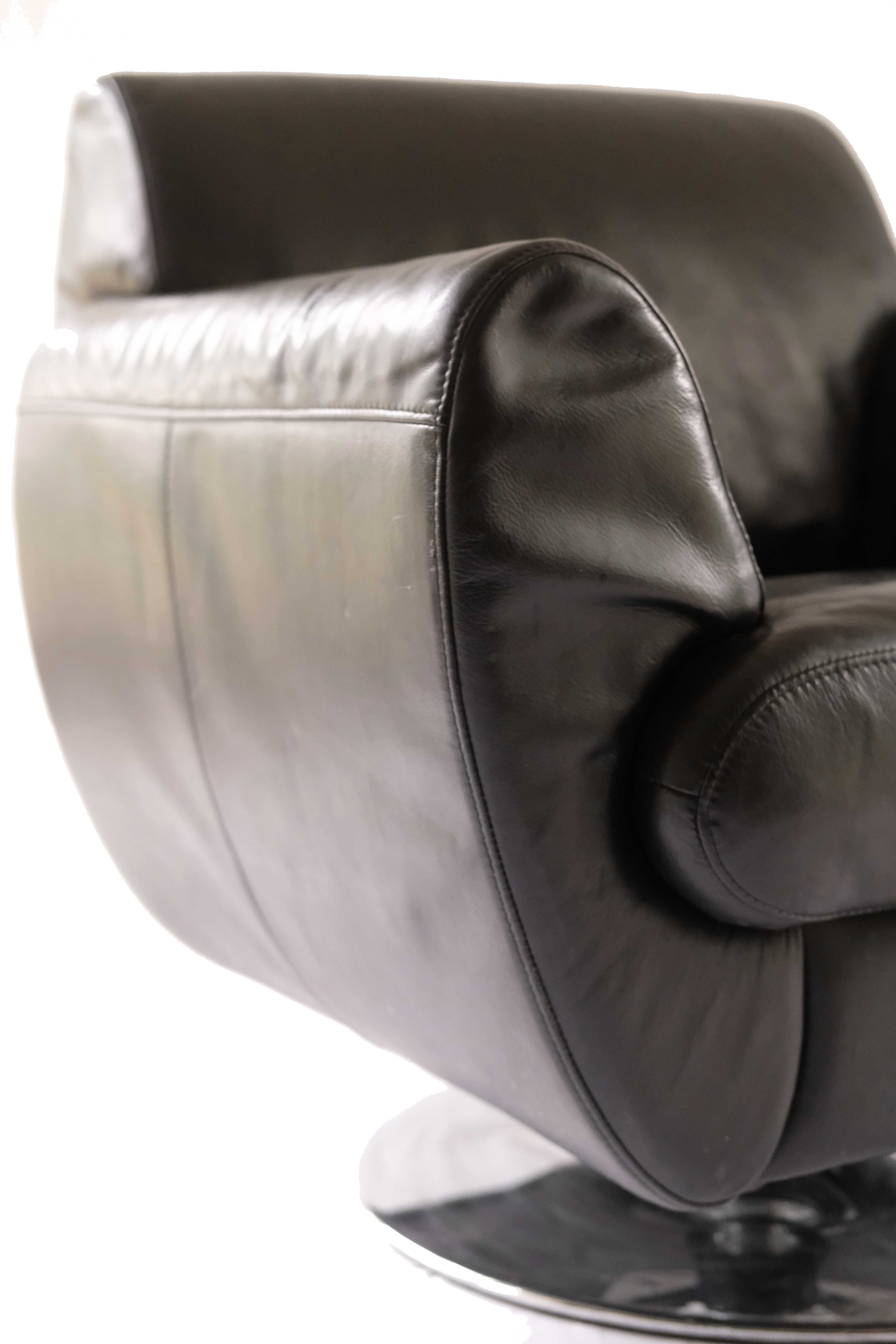 BoConcept Black Leather Armchair, Denmark 2000's