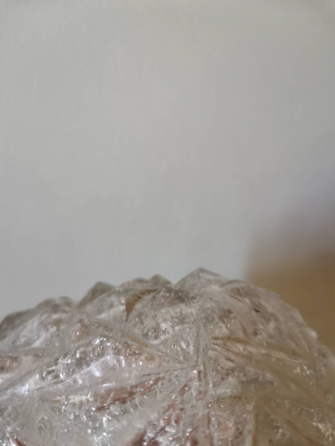 Vintage pressed molded glass lamp globe diamond faceted portable pendant light