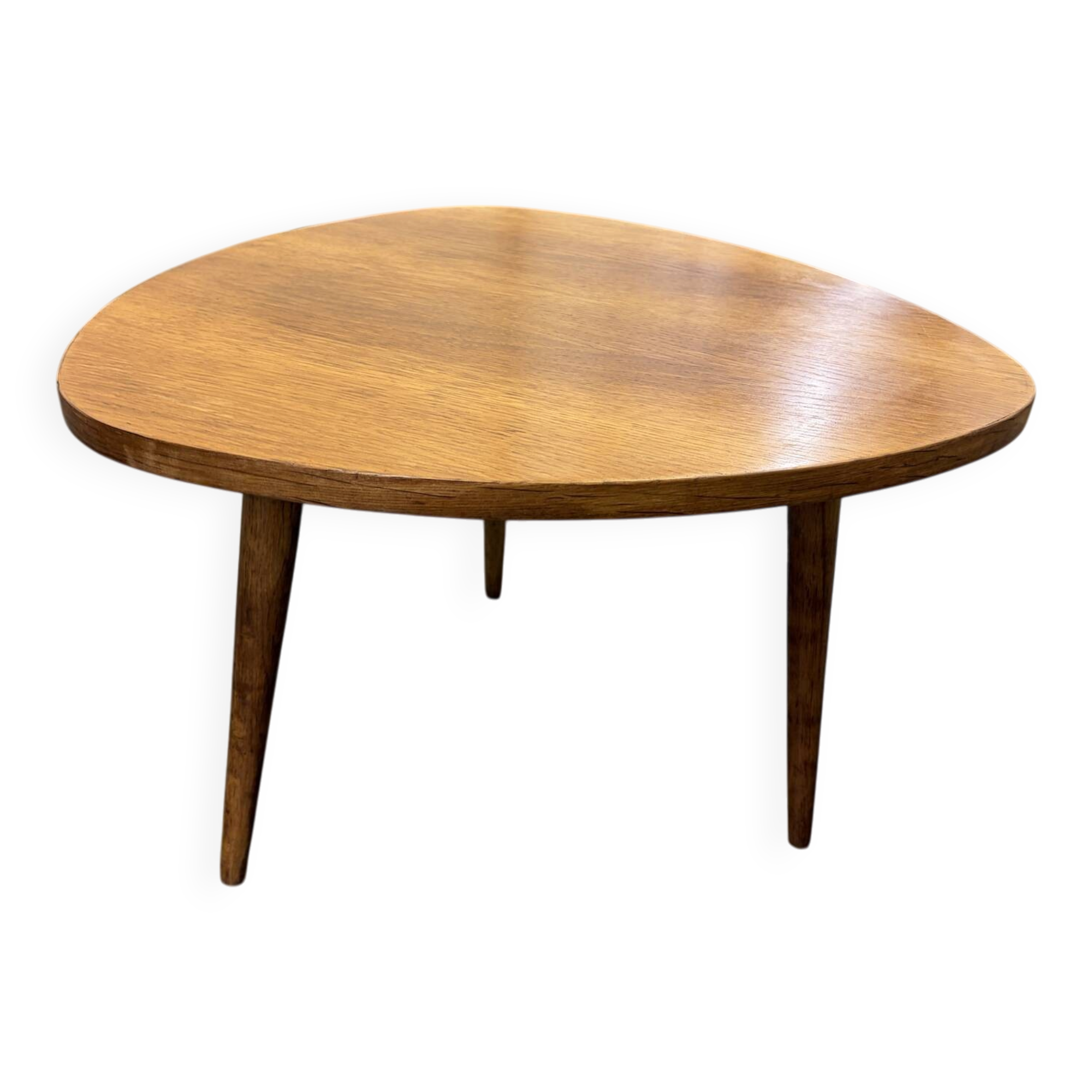 1950s natural oak tripod coffee table