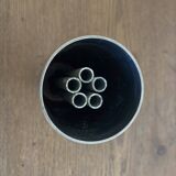 Space Age 1970s brushed steel flower vase