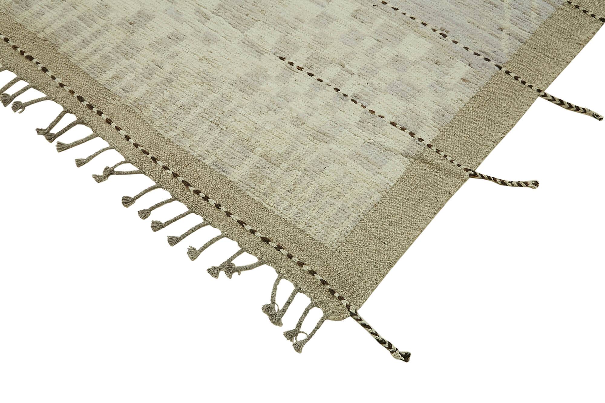 Handmade Turkish One of a Kind 290 cm x 374 cm Beige Wool Carpet