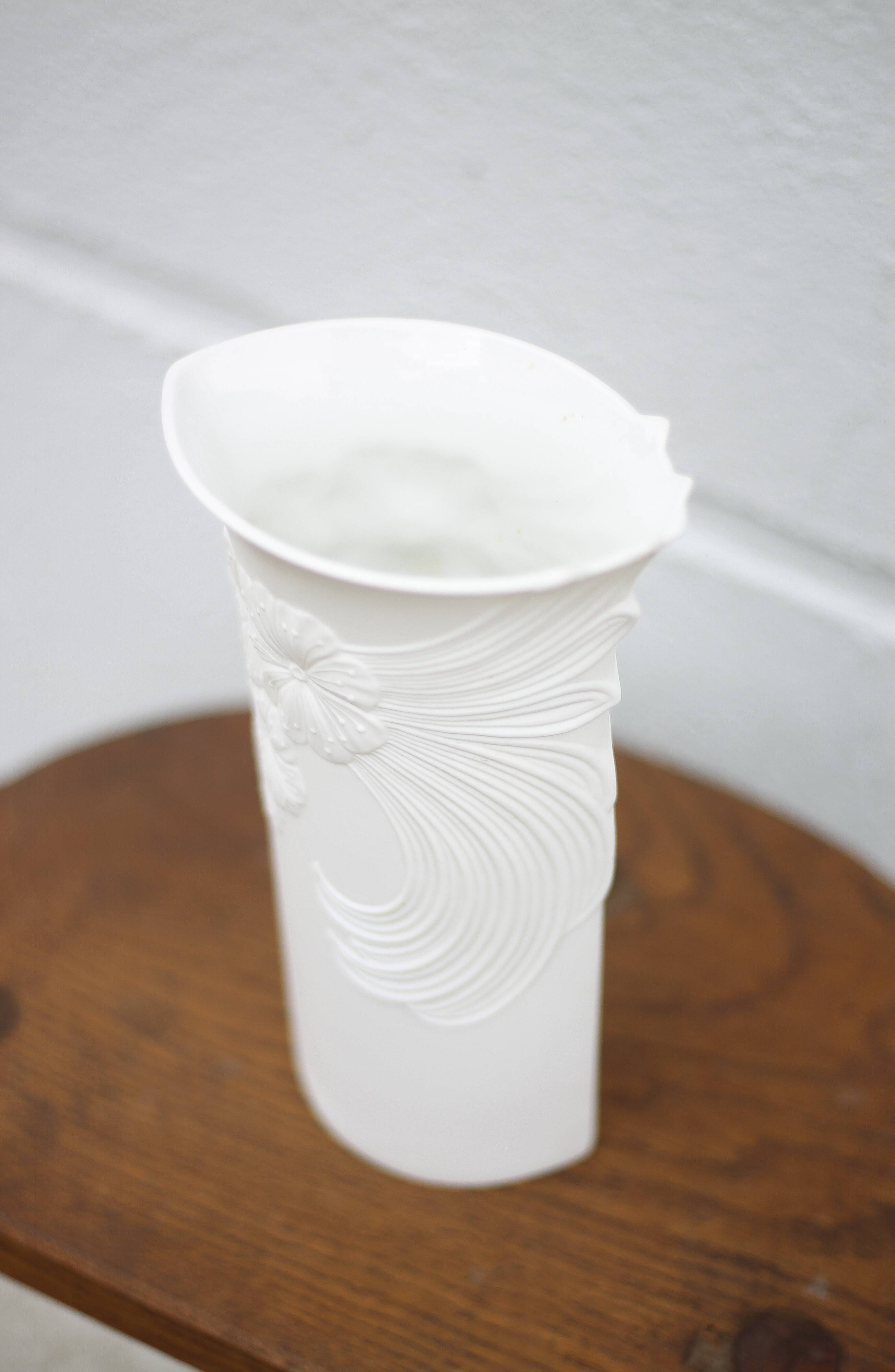 Kaiser Germany Manford Frey vase, art nouveau style biscuit vase, vintage vase, collection, 70's